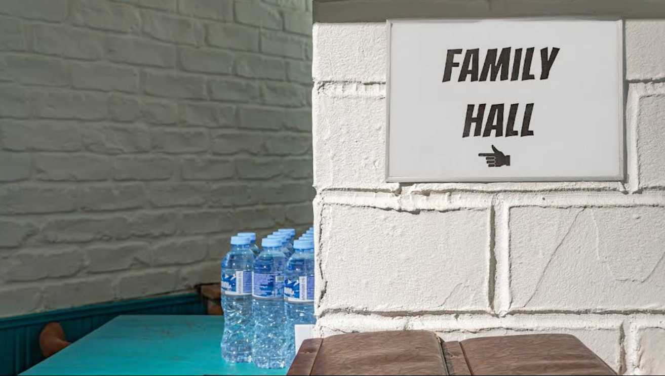 Family Hall Sign - Dedicated family dining area at the best Restaurant in Tbilisi for comfortable family meals